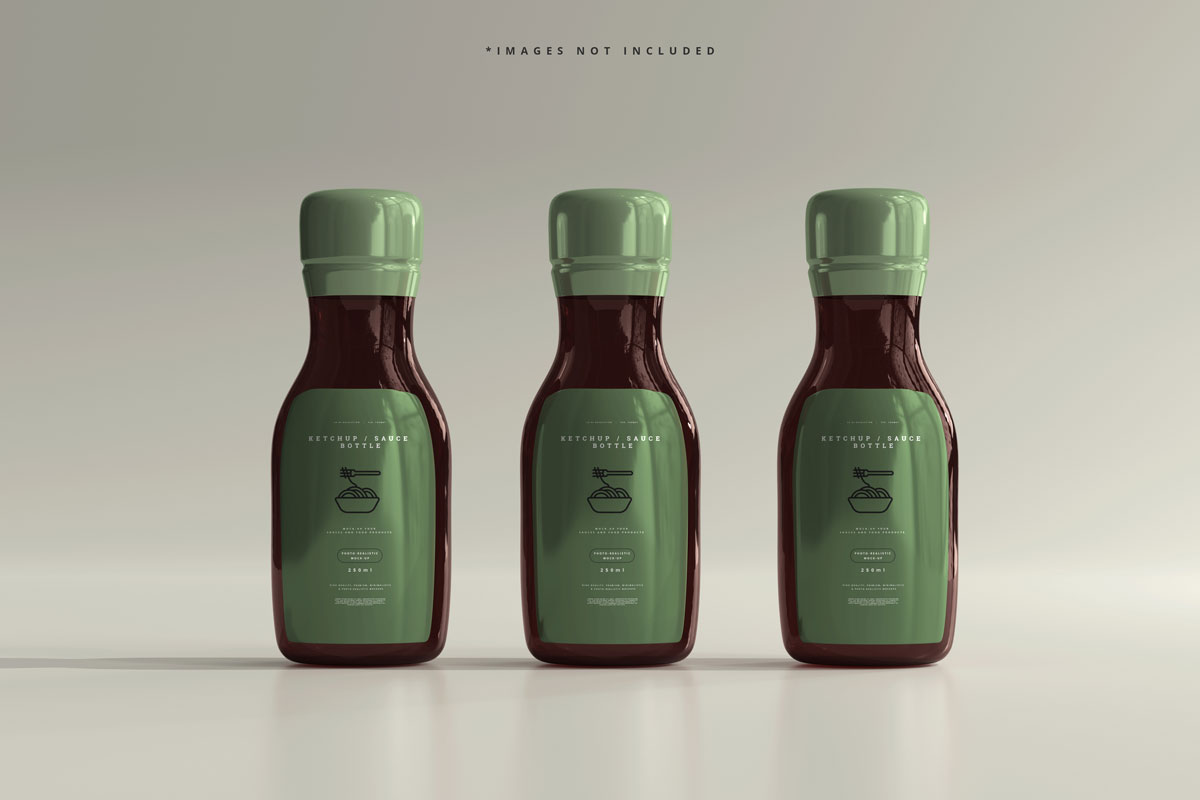 6款时尚调料酱油瓶标签设计贴图样机模板 Ketchup Or Sauce Bottles Mockup_img_2