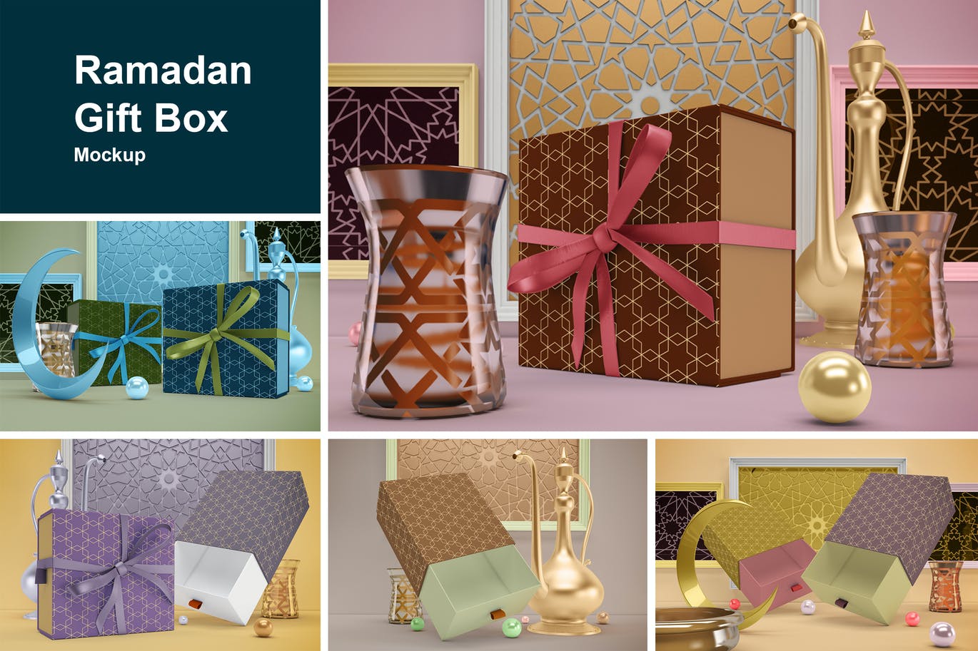 阿拉伯风斋月礼品包装盒设计样机模板素材 Ramadan Gift Box_img_2