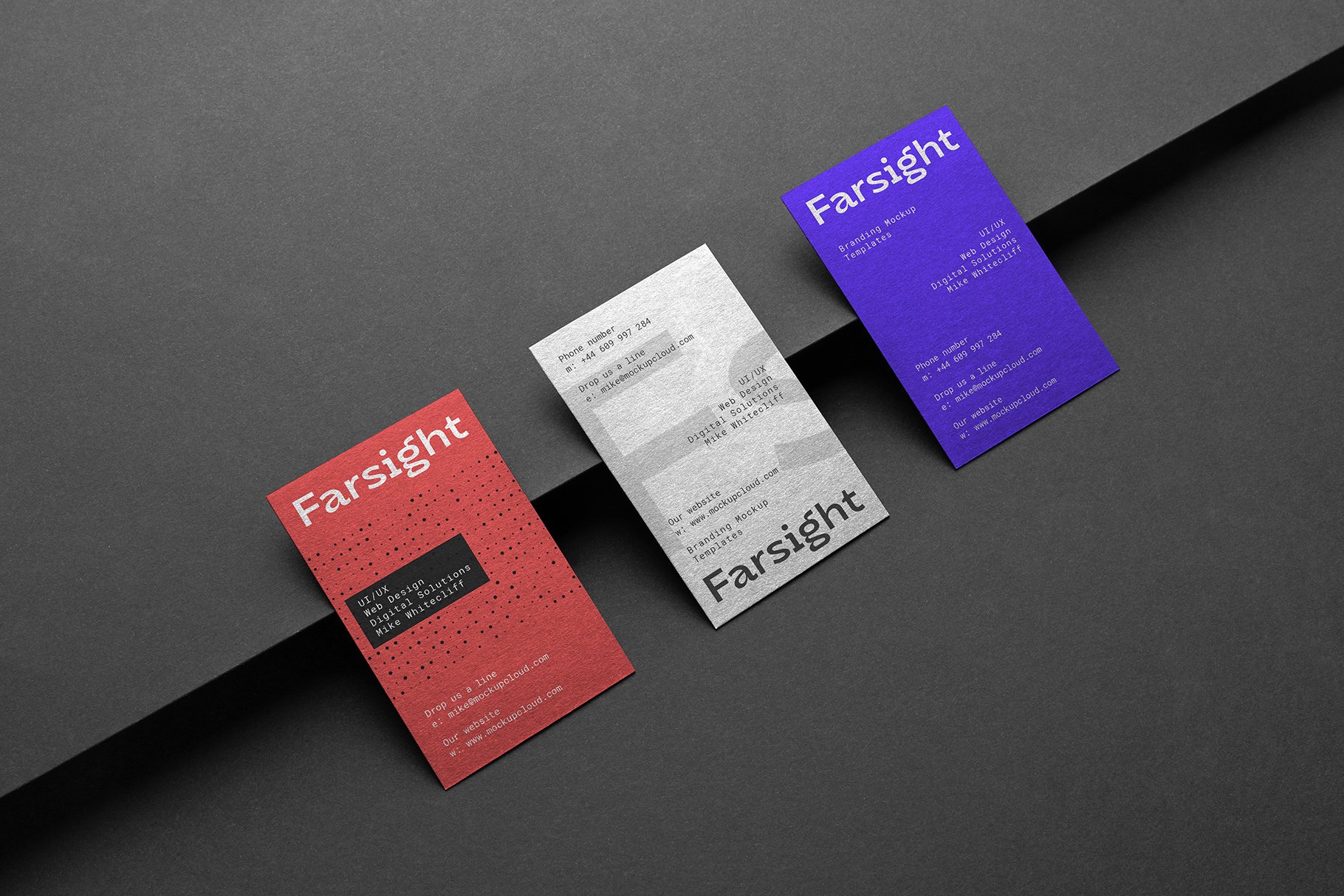 31款暗黑品牌VI设计办公用品名片信纸Logo贴图样机模板 Farsight Branding Mockup_img_2