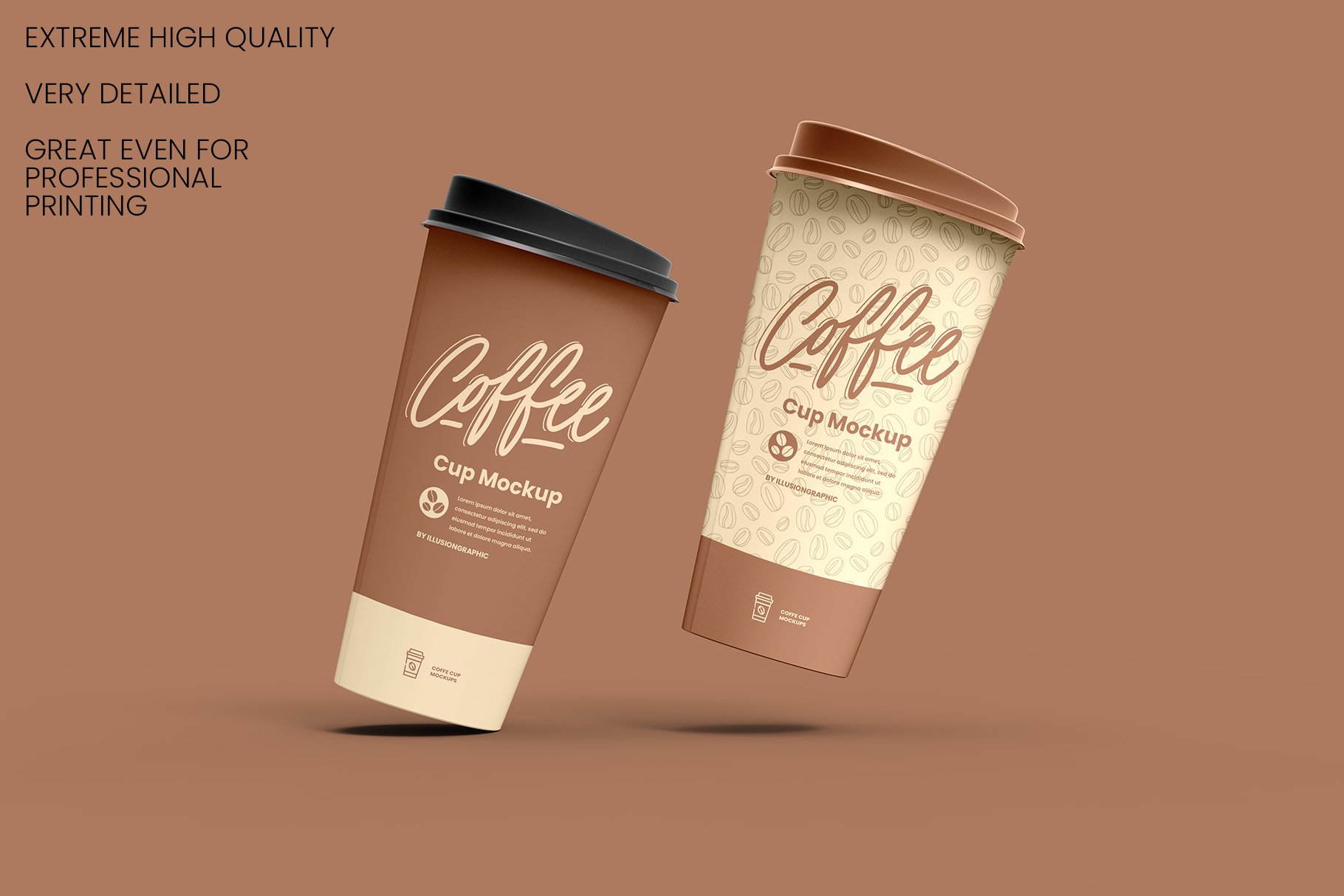 8个一次性咖啡外卖纸杯设计贴图样机模板 Coffee Cup Mockup - 8 views_img_2