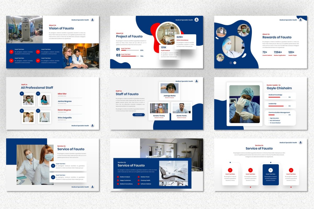 现代简约医疗作品集演示文稿设计模板 Fausto - Medical Powerpoint Template_img_2