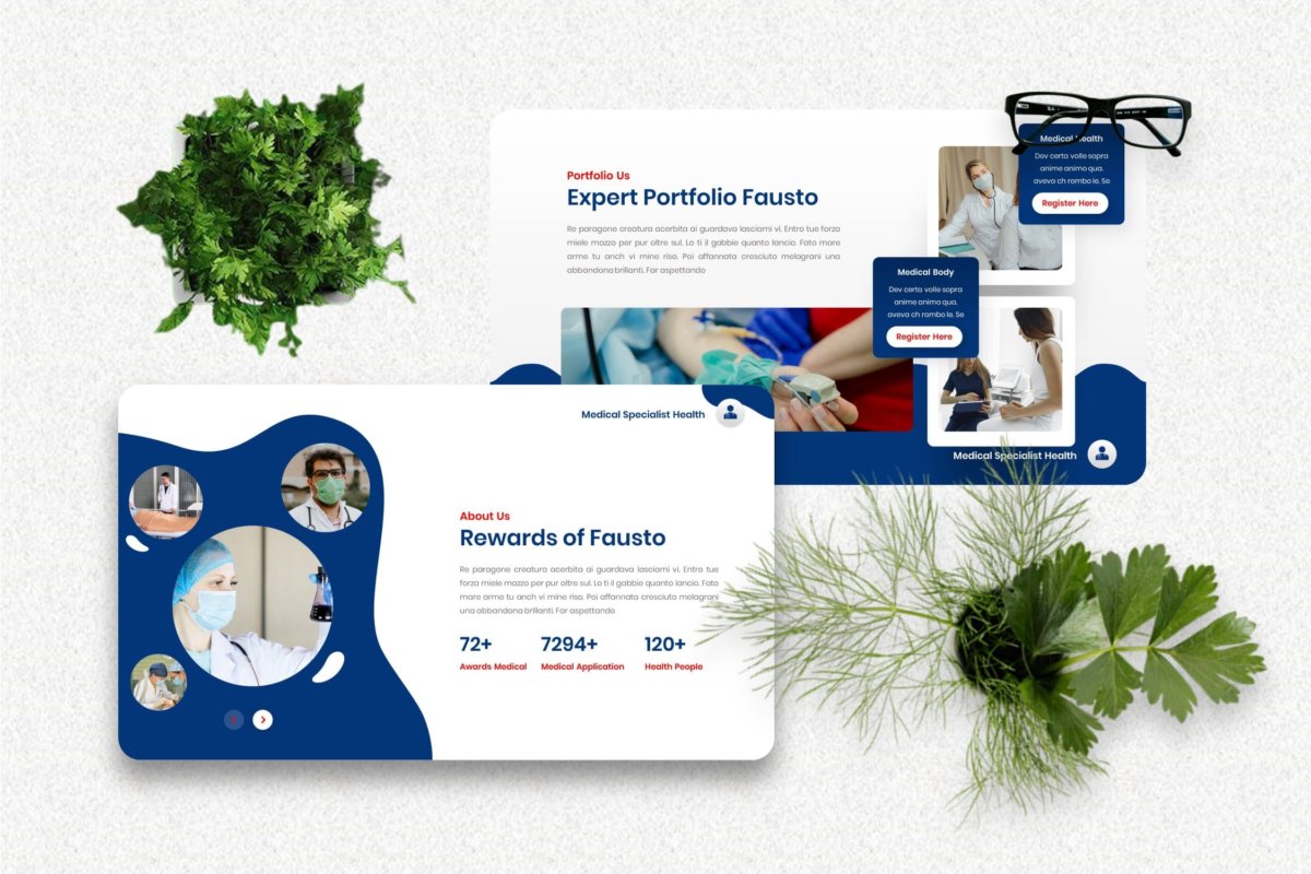 现代简约医疗作品集演示文稿设计模板 Fausto - Medical Powerpoint Template_img_2