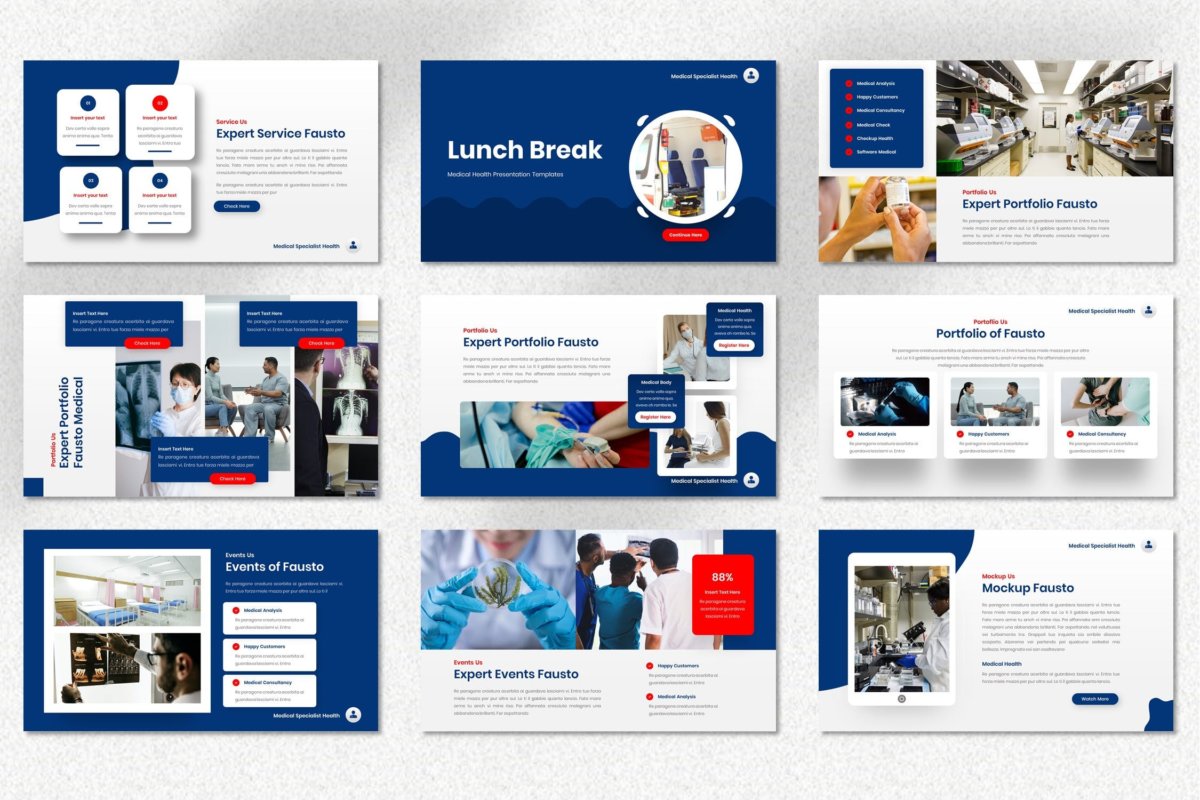 现代简约医疗作品集演示文稿设计模板 Fausto - Medical Powerpoint Template_img_2