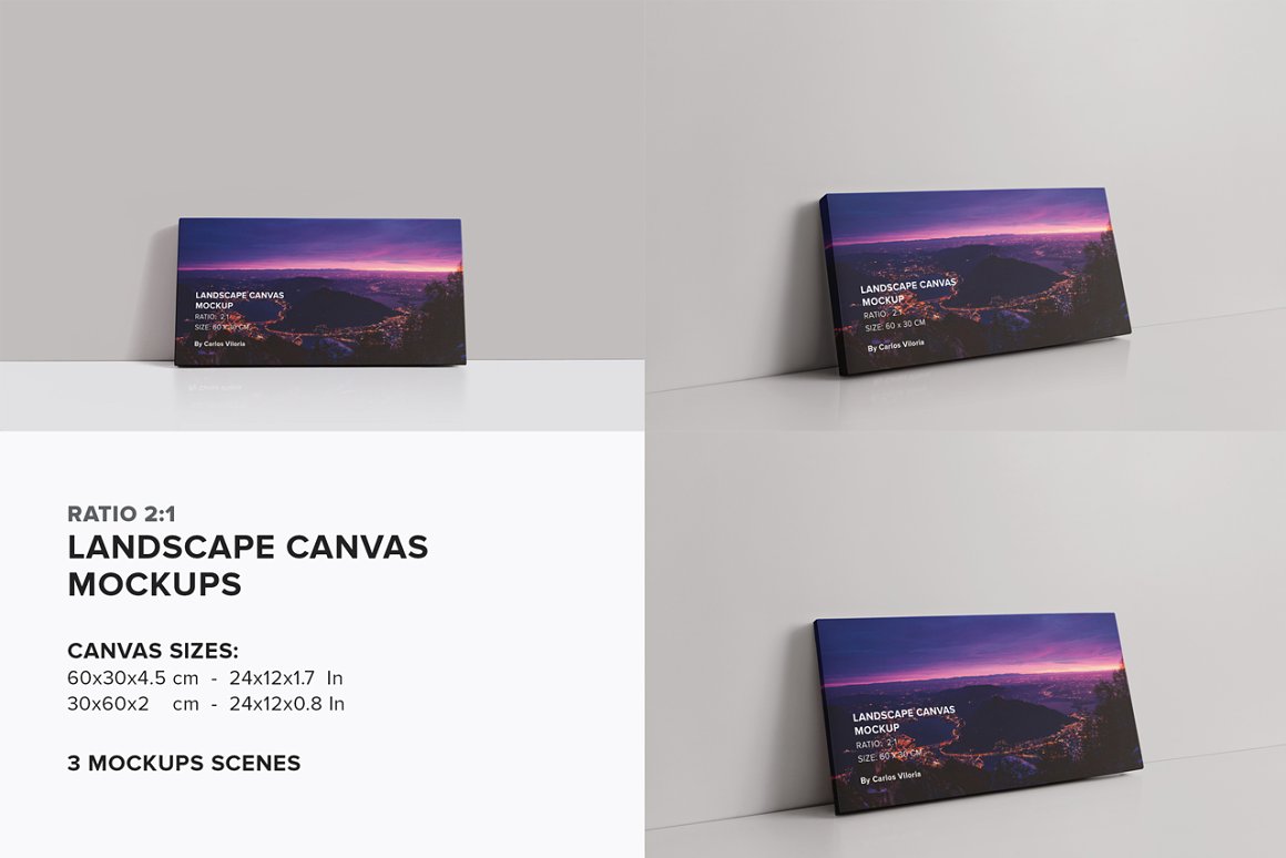 33款绘画艺术品相片展示相框画布样机模板套装 Canvas Mockups Bundle 2_img_2