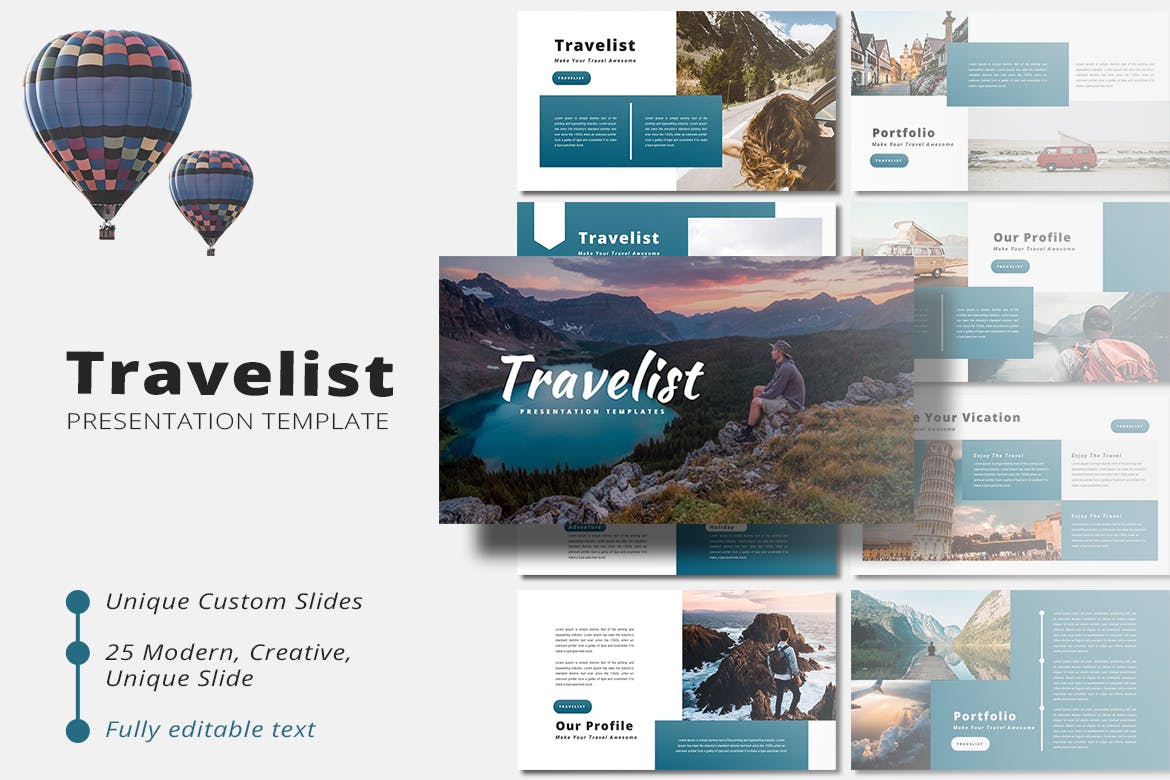 旅行主题作品集演示文稿设计模板 Travelist - PowerPoint Template_img_2