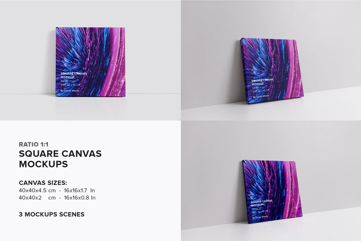 33款绘画艺术品相片展示相框画布样机模板套装 Canvas Mockups Bundle 2_img_2