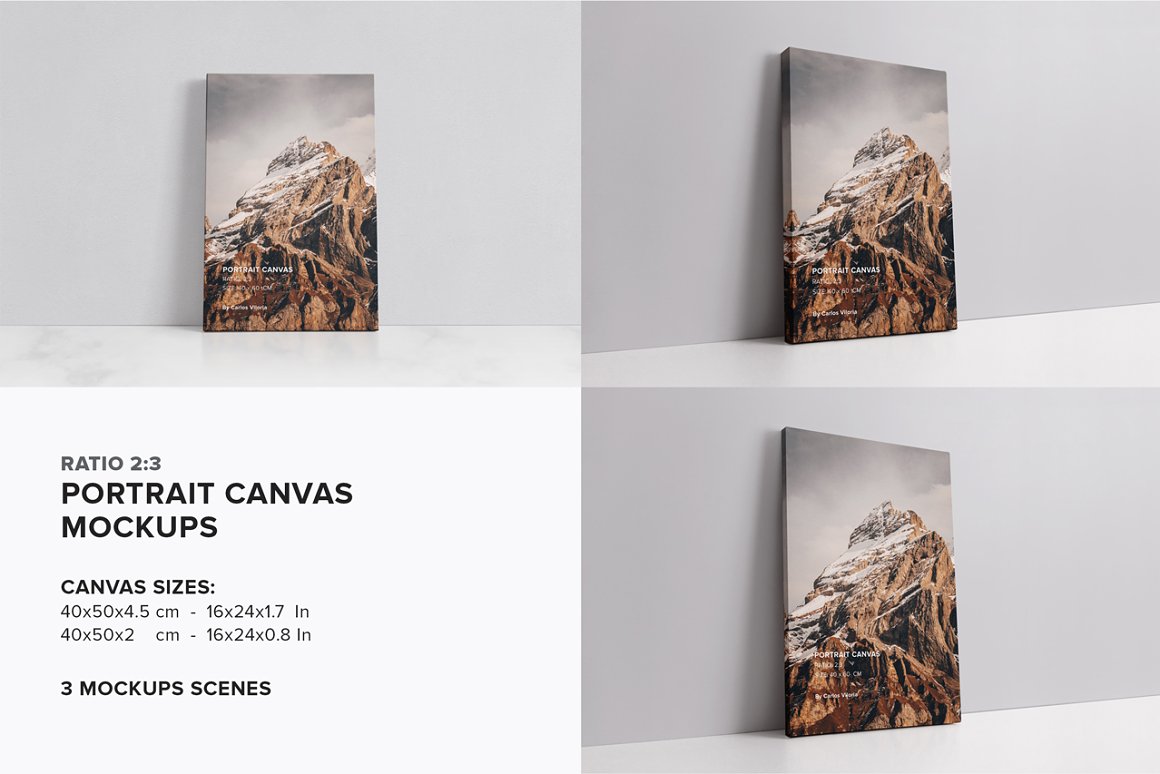 33款绘画艺术品相片展示相框画布样机模板套装 Canvas Mockups Bundle 2_img_2