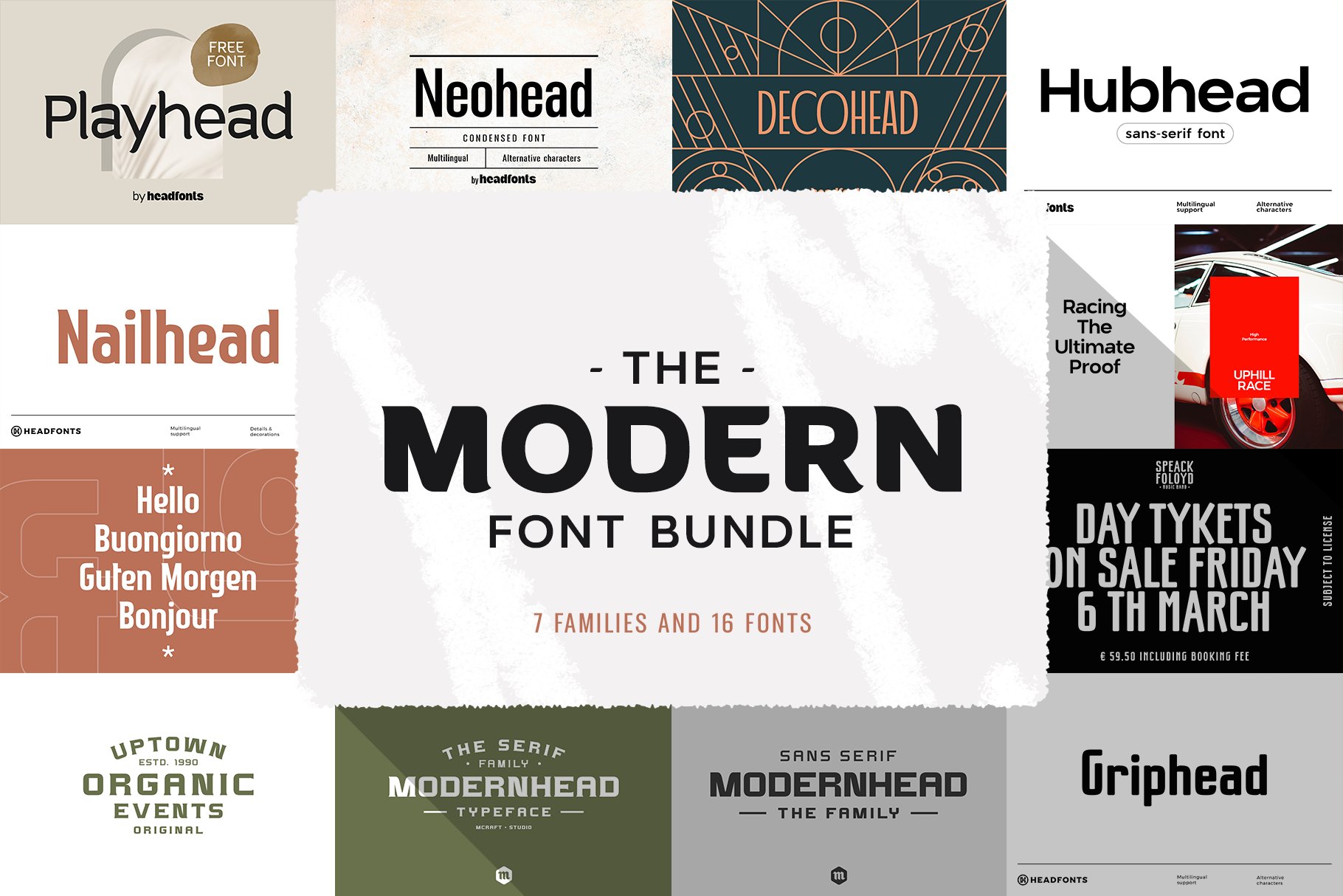 8套现代时尚杂志海报标题徽标Logo设计无衬线英文字体集合 The Modern Font Bundle_img_2