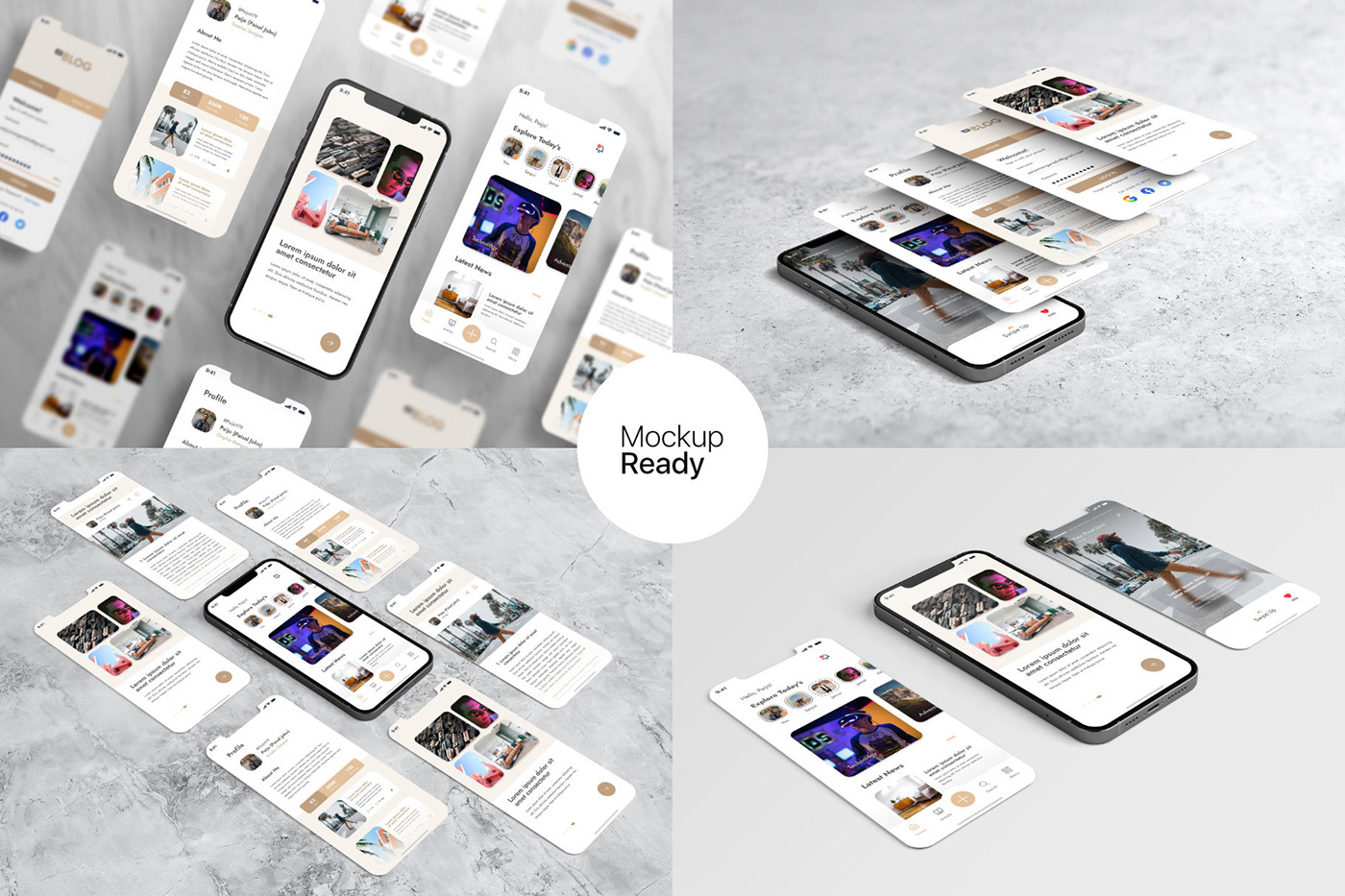 15个自适应网页APP界面设计苹果设备屏幕演示样机模板 UI/UX App Presentation - Phone & Notebook Mockup_img_2