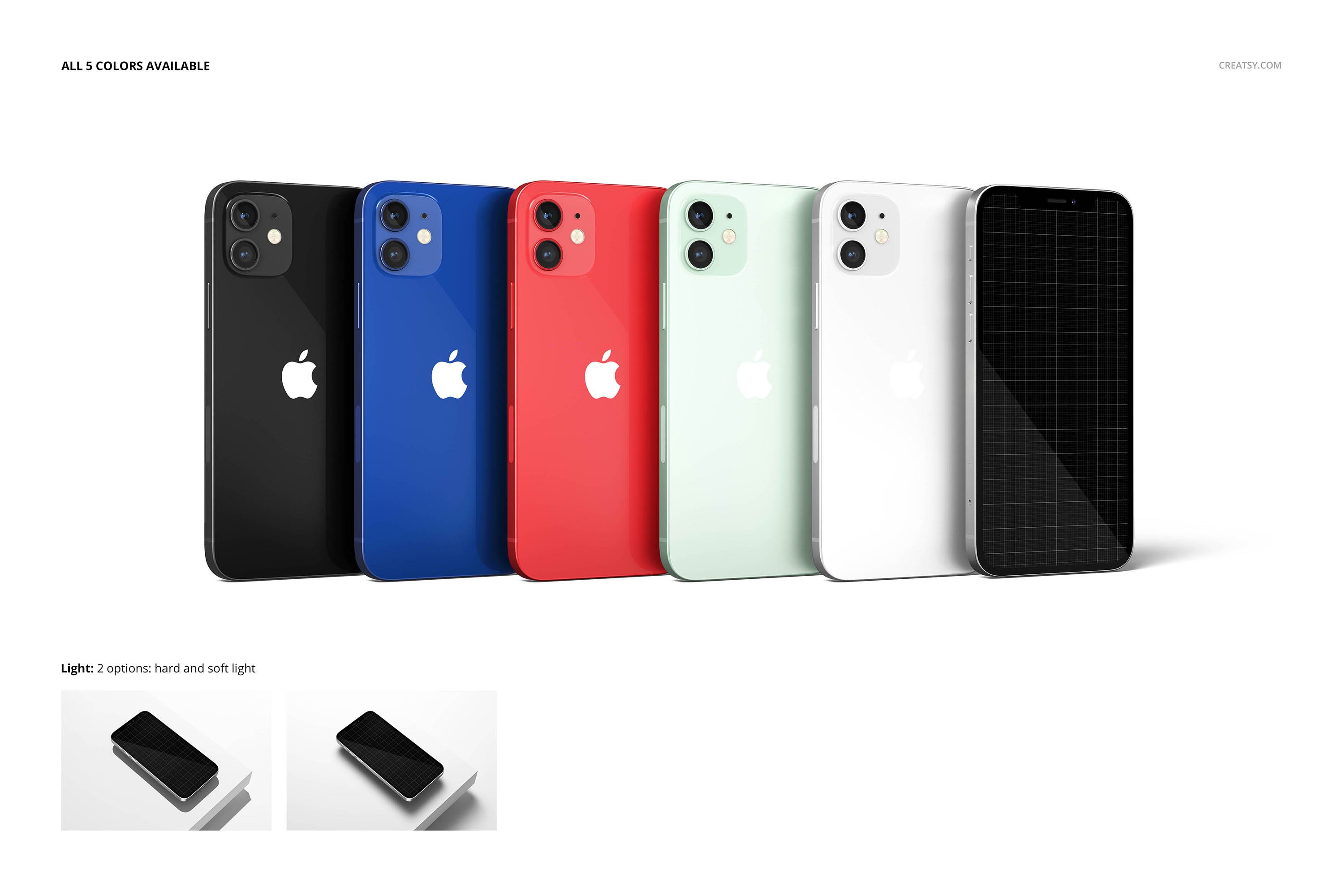 26款时尚磨砂iPhone 12手机保护壳外观设计PSD样机模板 iPhone 12 Matte Snap Case 1 Mockup_img_2