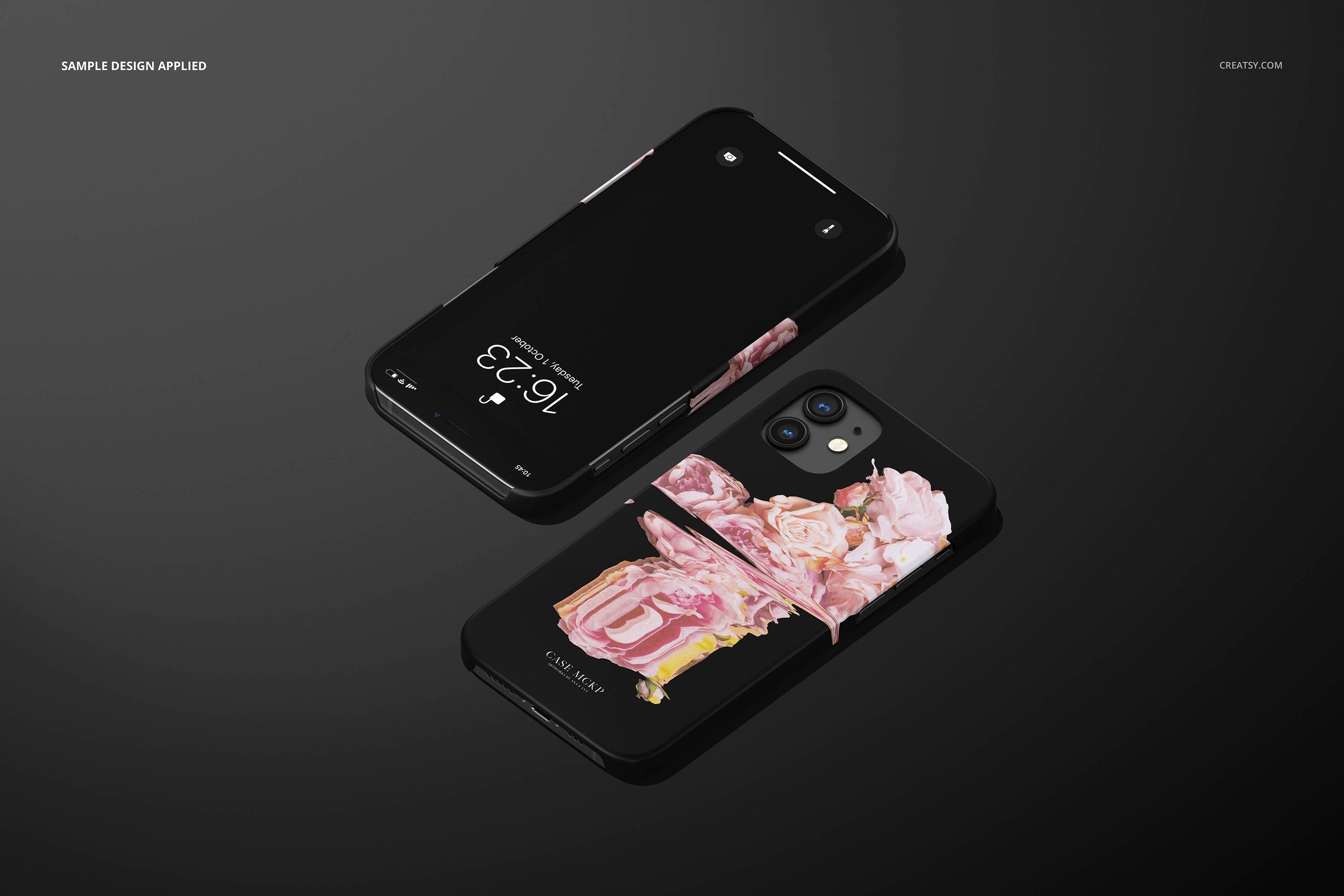 26款时尚磨砂iPhone 12手机保护壳外观设计PSD样机模板 iPhone 12 Matte Snap Case 1 Mockup_img_2