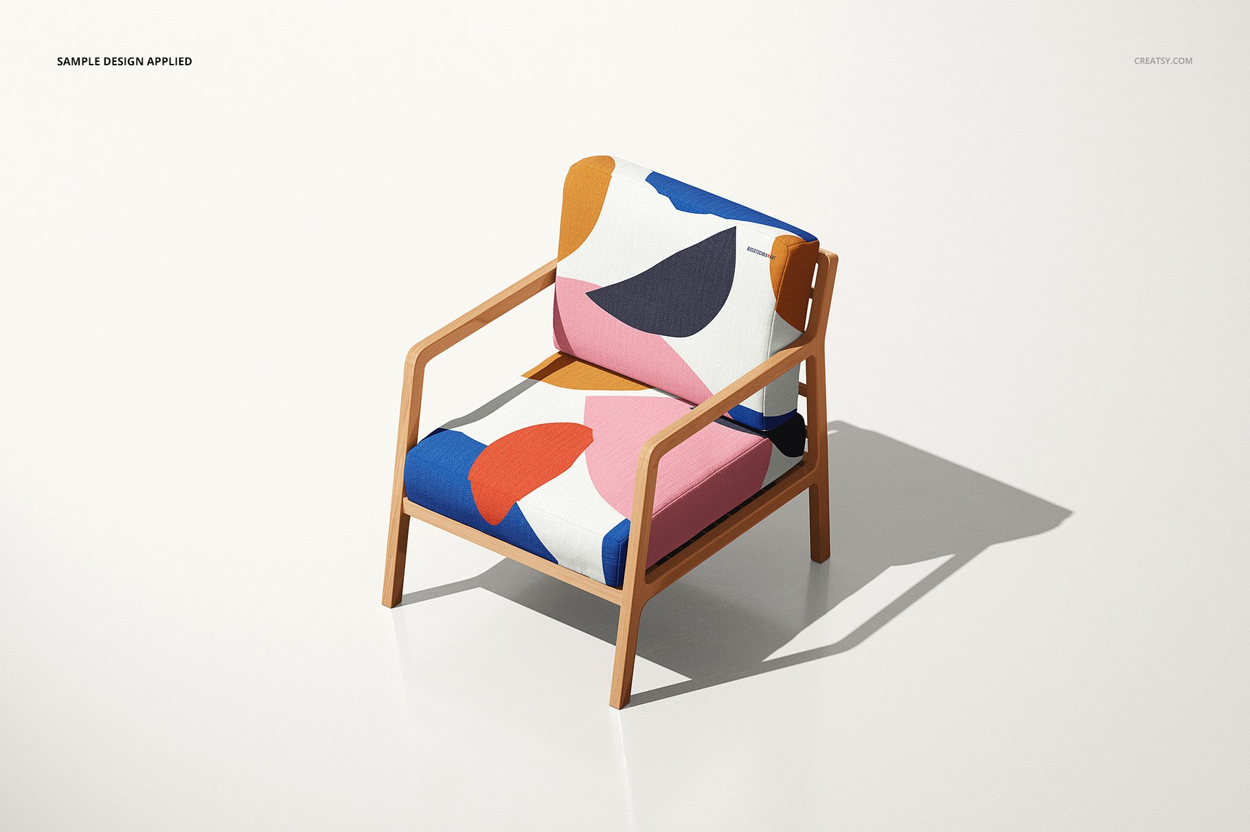 时尚休闲木质扶手椅子设计样机套装 Lounge Chair Mockup Set_img_2