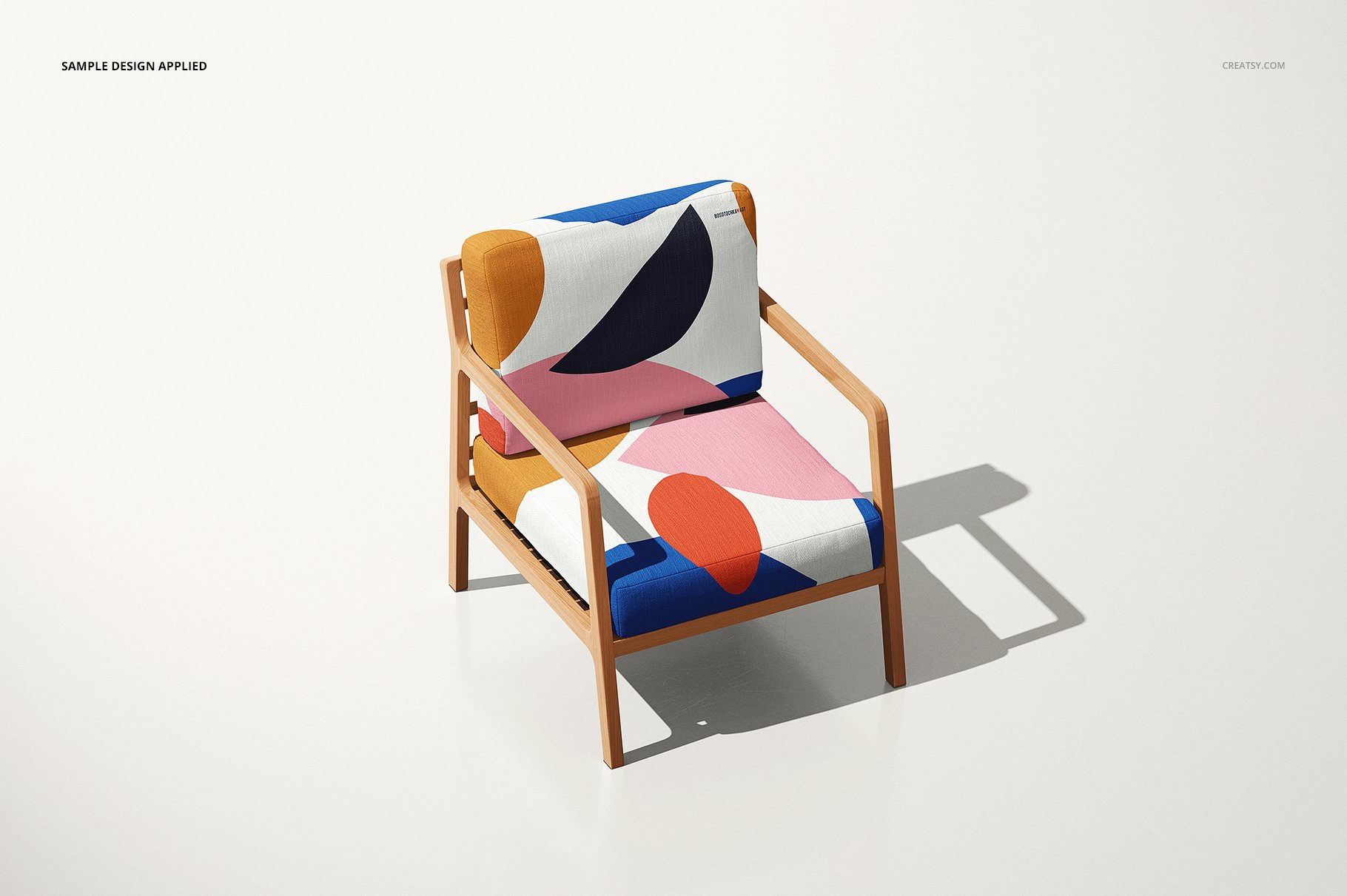 时尚休闲木质扶手椅子设计样机套装 Lounge Chair Mockup Set_img_2