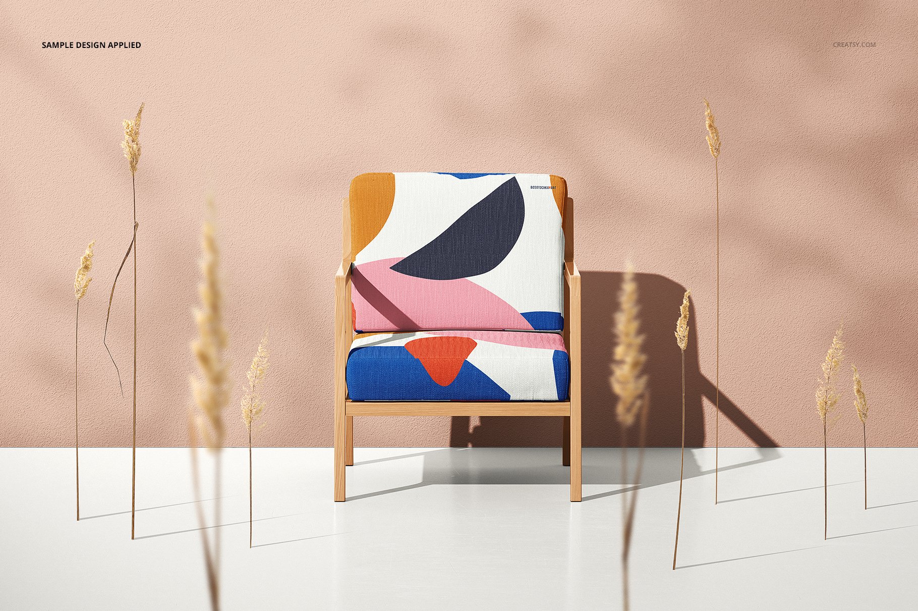 时尚休闲木质扶手椅子设计样机套装 Lounge Chair Mockup Set_img_2