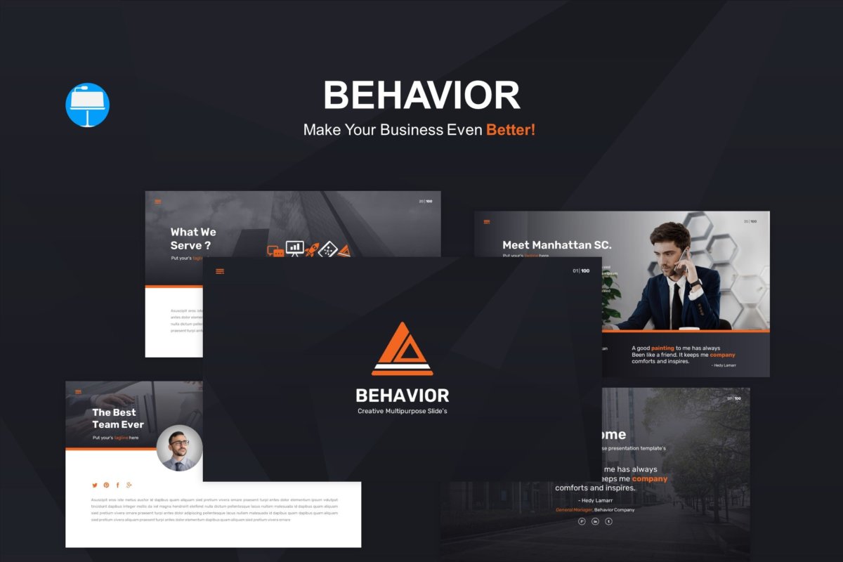 现代简约企业营销策划提案简报演示文稿设计模板 Behavior - Multipurpose Keynote Template_img_2