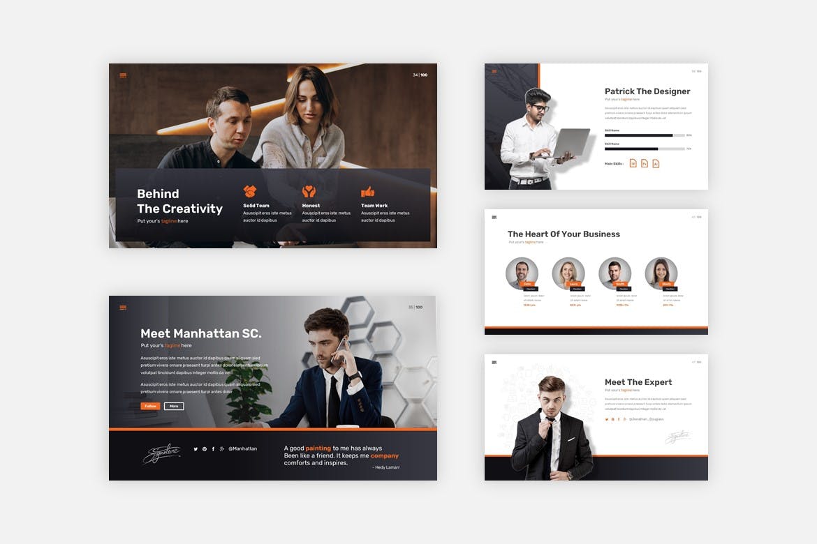 现代简约企业营销策划提案简报演示文稿设计模板 Behavior - Multipurpose Keynote Template_img_2