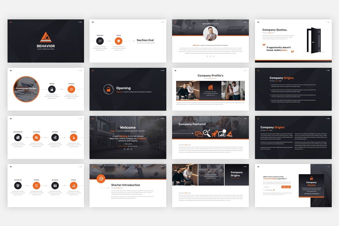 现代简约企业营销策划提案简报演示文稿设计模板 Behavior - Multipurpose Keynote Template_img_2