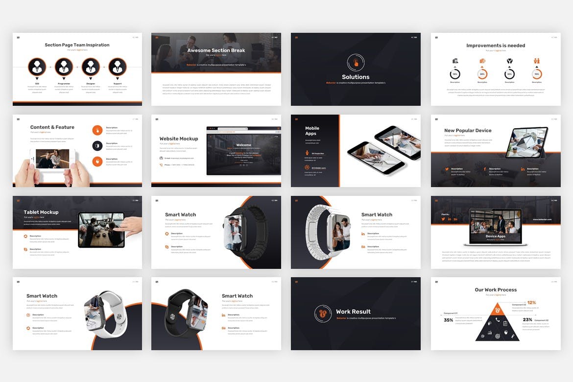 现代简约企业营销策划提案简报演示文稿设计模板 Behavior - Multipurpose Keynote Template_img_2