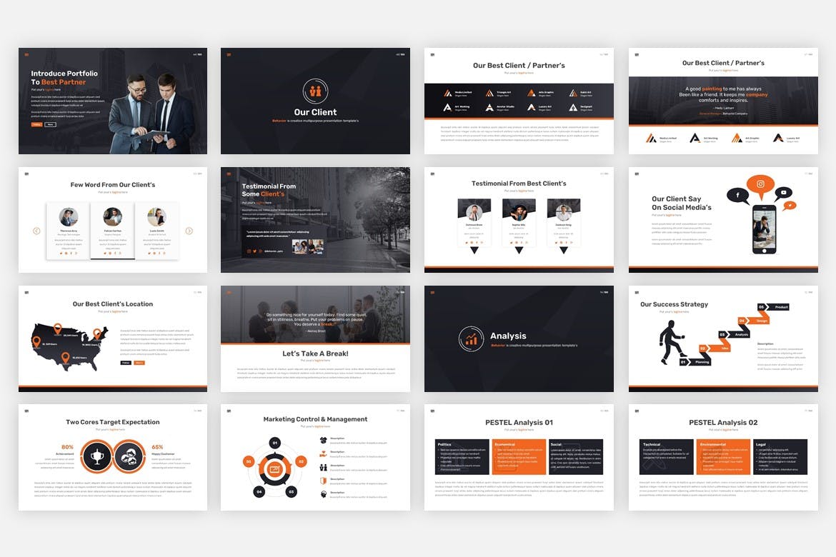 现代简约企业营销策划提案简报演示文稿设计模板 Behavior - Multipurpose Keynote Template_img_2