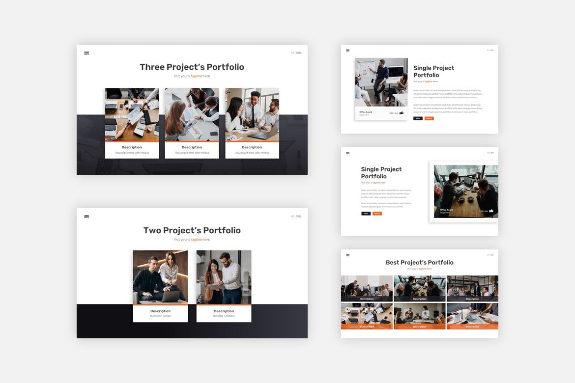 多用途黑白色系商业幻灯片模版 Behavior - Multipurpose Google Slides Template_img_2