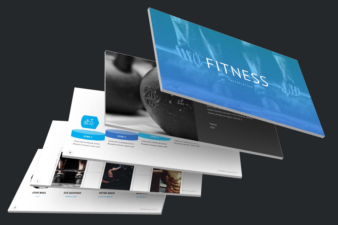 时尚简约健身主题营销策划演示文稿设计模板 Fitness and Gym - PowerPoint Template_img_2