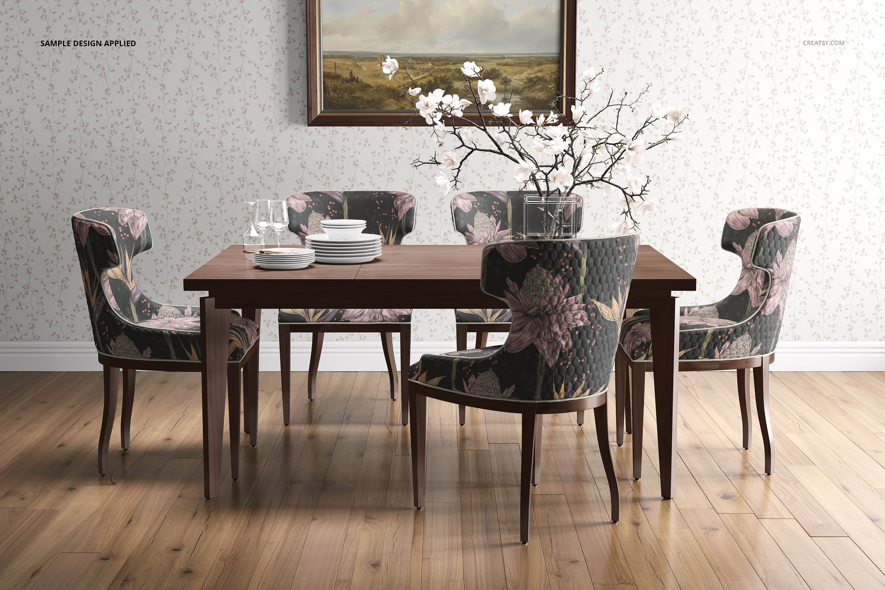 时尚室内餐厅椅子外观设计展示贴图样机模板合集 Dining Room Chair Mockup Set_img_2