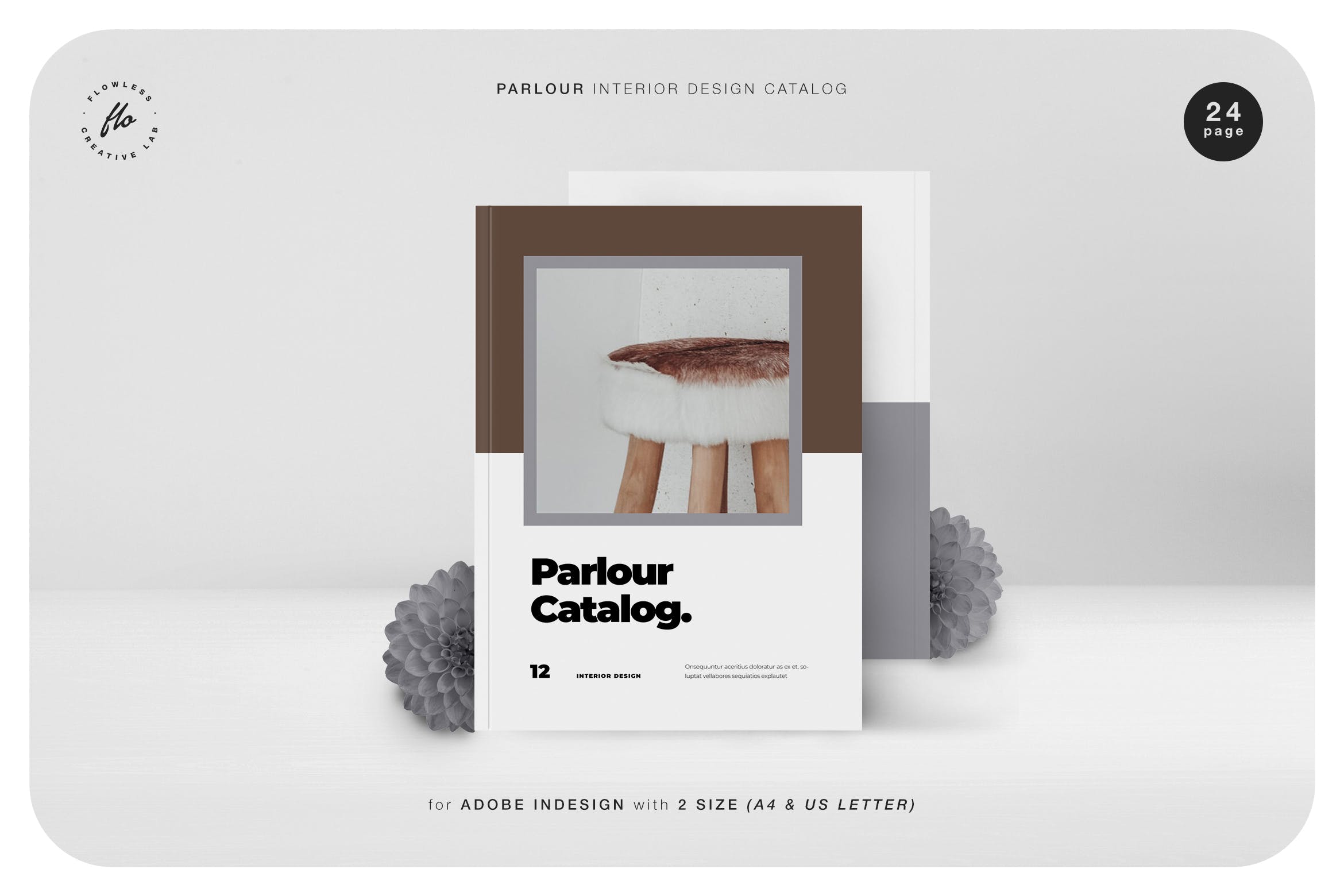 简约室内设计作品集杂志画册设计INDD模版素材 Parlour Interor Design Catalog_img_2