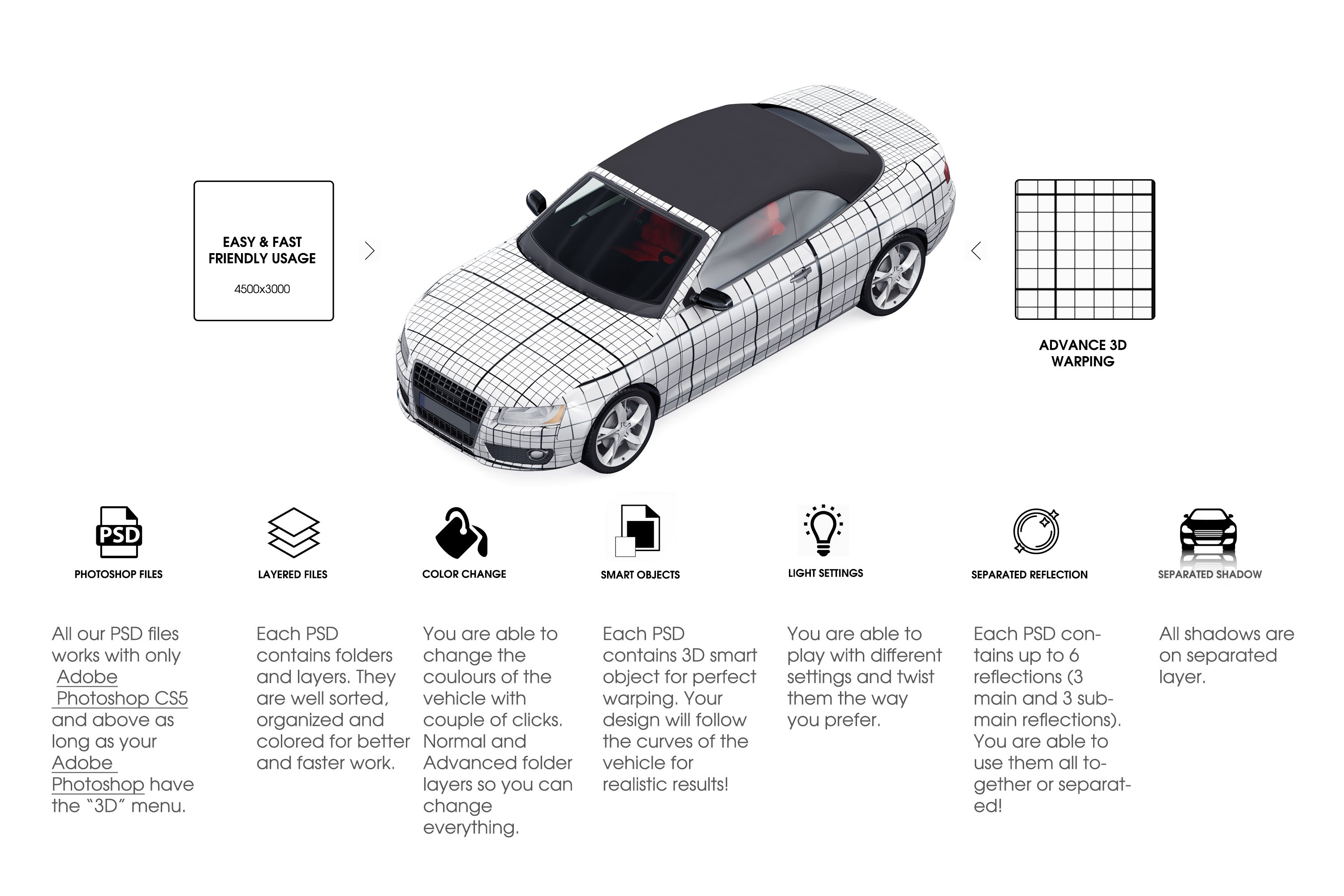 17个敞篷跑车汽车外观设计PSD模型素材 Convertible Car 2010 Mockup_img_2