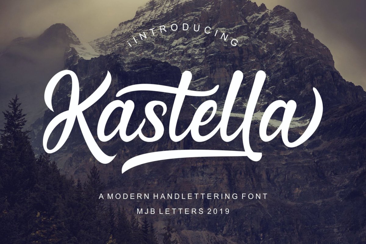 现代时尚杂志海报标题品牌logo设计手写英文字体 Kastella Script Font_img_2