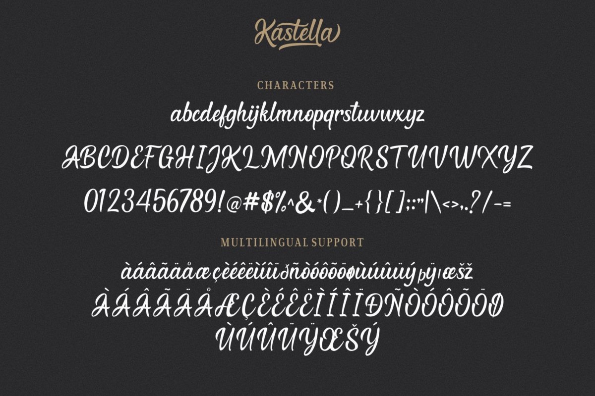 现代时尚杂志海报标题品牌logo设计手写英文字体 Kastella Script Font_img_2