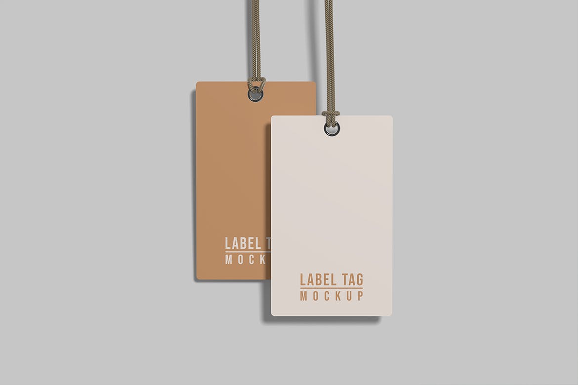 逼真服装标签吊牌设计展示贴图样机模板 Label Tag Mockup_img_2