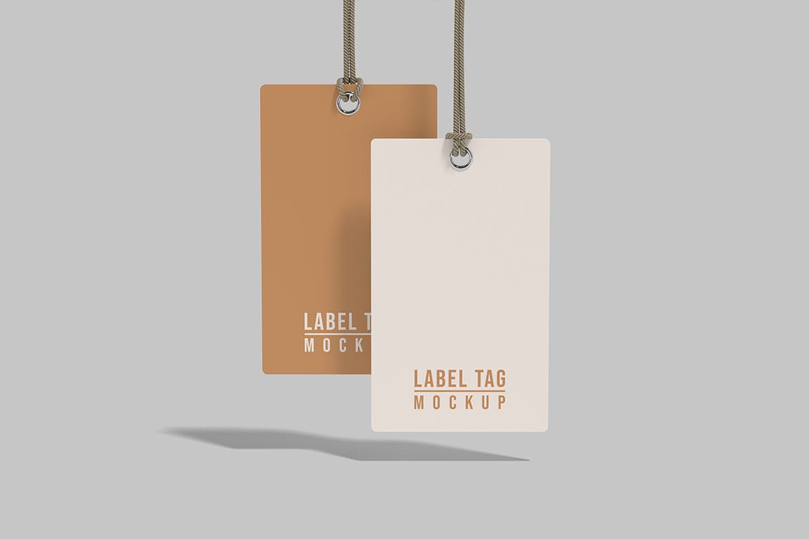 逼真服装标签吊牌设计展示贴图样机模板 Label Tag Mockup_img_2