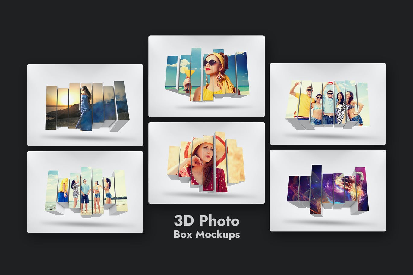 3D相框照片展示样机PSD模板素材 3D Photo Box Mockups Template V-8_img_2