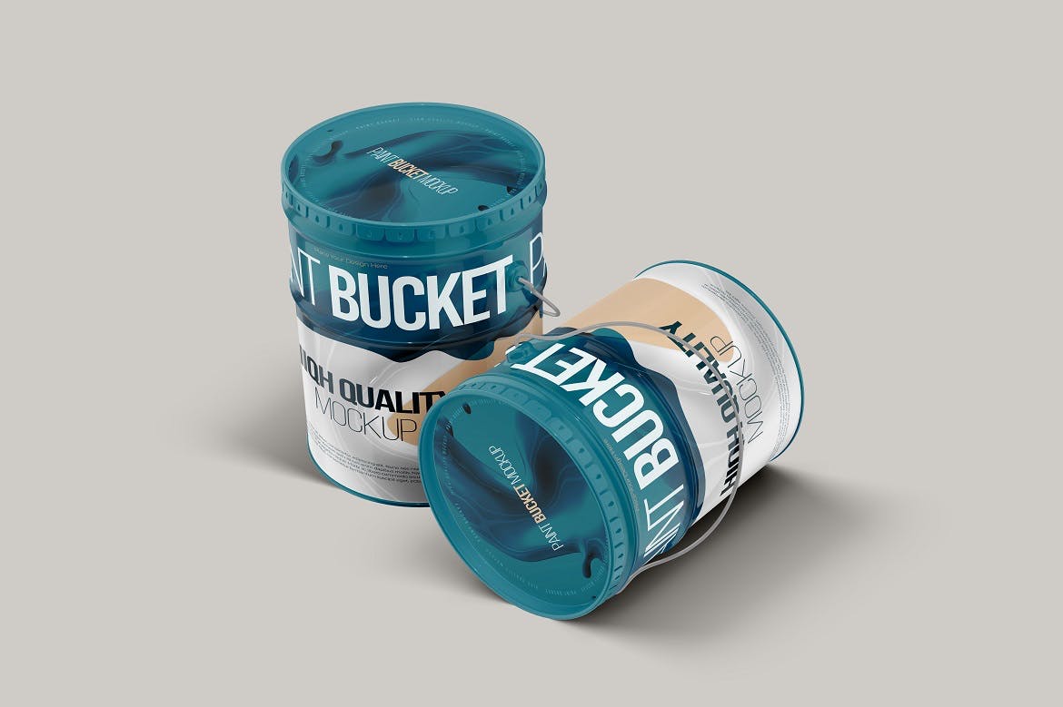 时尚金属油漆桶外观设计展示贴图样机模板 Paint Bucket Mockup_img_2