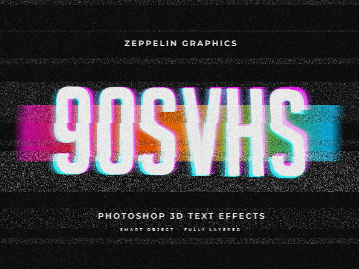 10个复古90年代3D立体标题徽标Logo设计PS样机模板素材 90s Text Effects_img_2