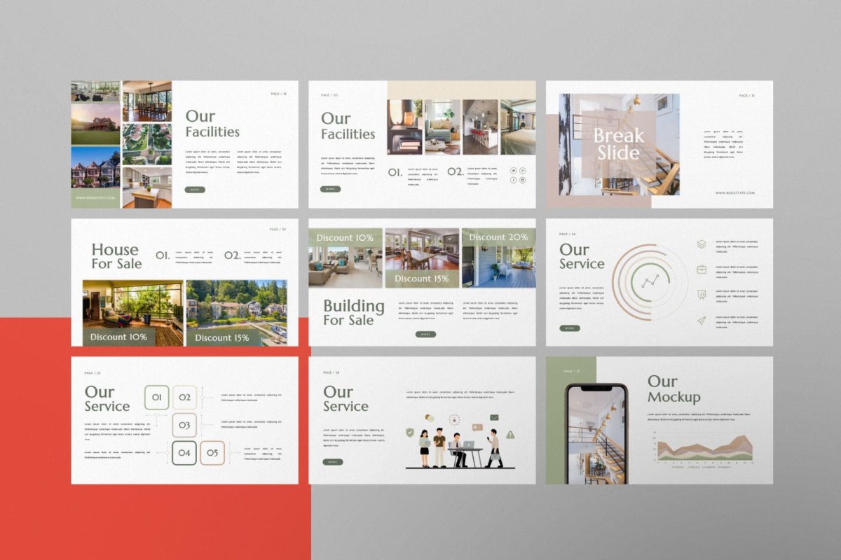 现代简约房地产创意图文排版演示文稿设计模板 Real Estate Creative Presentation Template_img_2