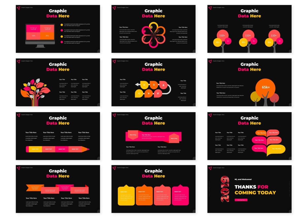 黑色系企业营销策划提案简报演示文稿设计模板 Flura  Powerpoint Template_img_2