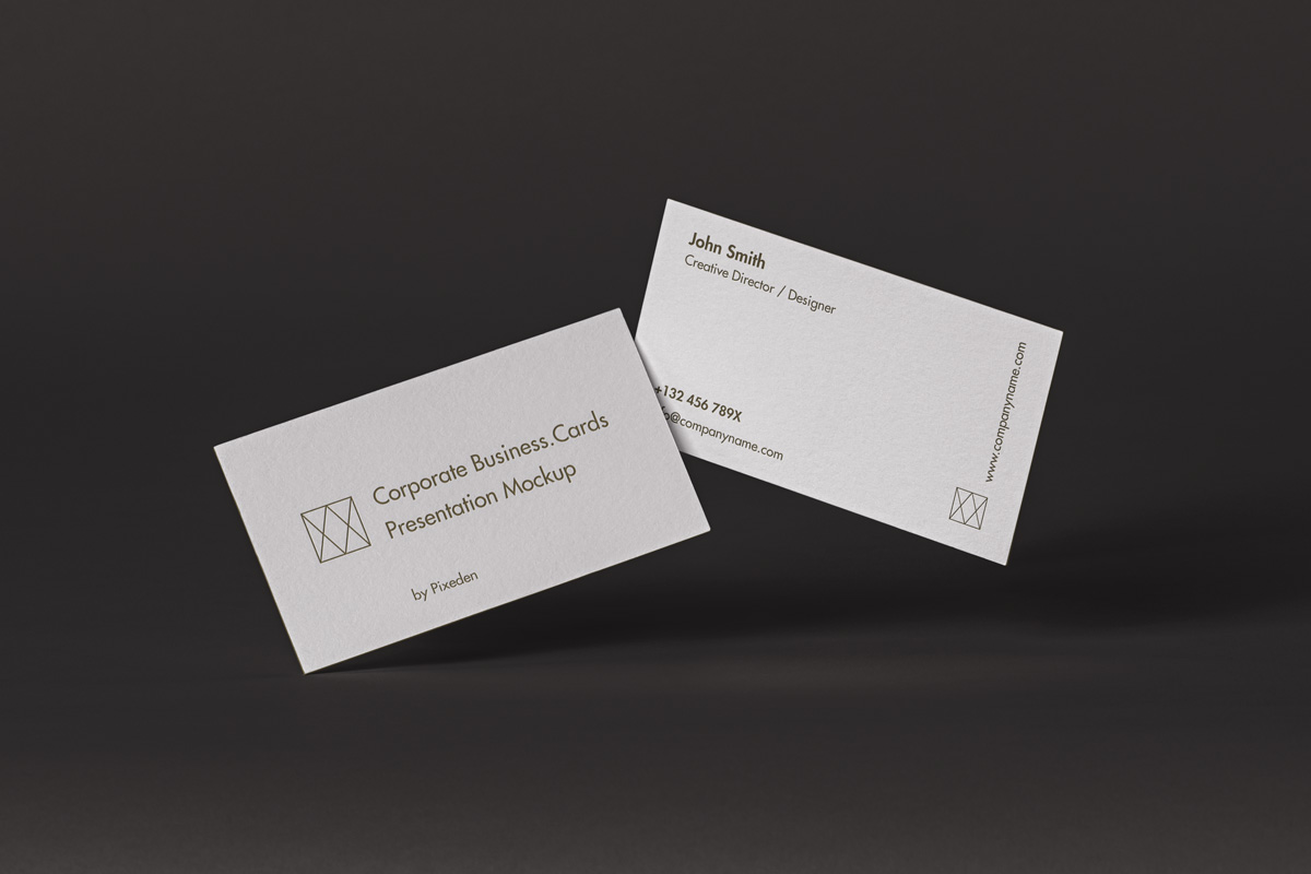 经典商务个人名片卡片设计样机PSD模板 Corporate Psd Business Card Mockup_img_2