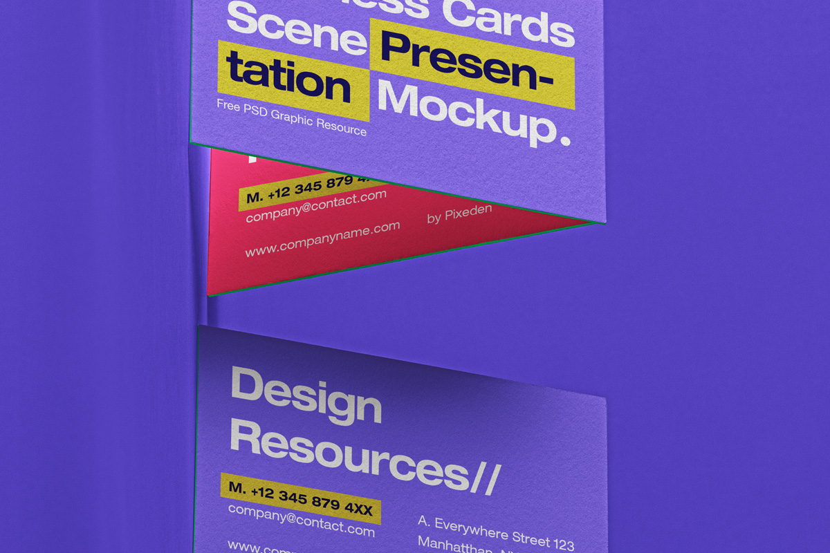 商务名片卡片设计展示PSD样机模板 Business Card Psd Scene Mockup Set_img_2