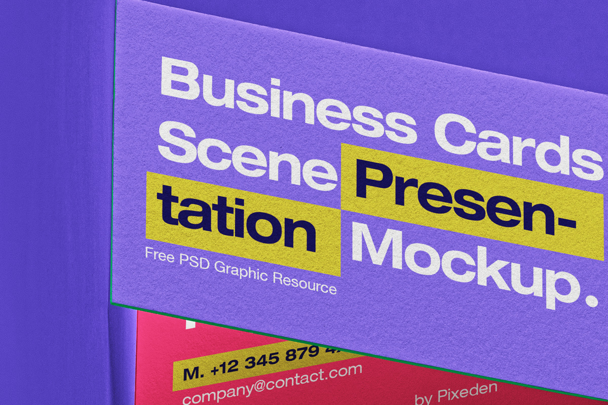 商务名片卡片设计展示PSD样机模板 Business Card Psd Scene Mockup Set_img_2