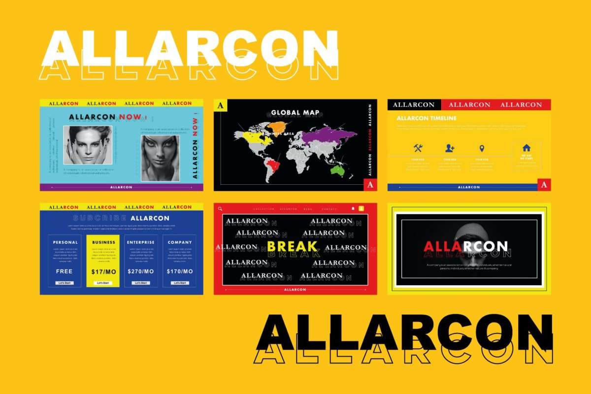 潮流炫彩企业营销策划提案简报演示文稿设计模板 Allarcon - Powerpoint Template_img_2