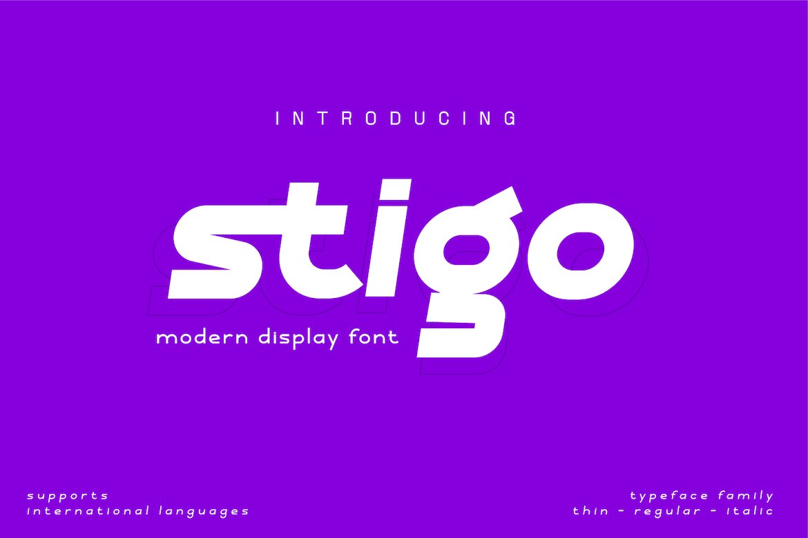 极简游戏海报标题徽标Logo设计无衬线英文字体 Stigo Font_img_2