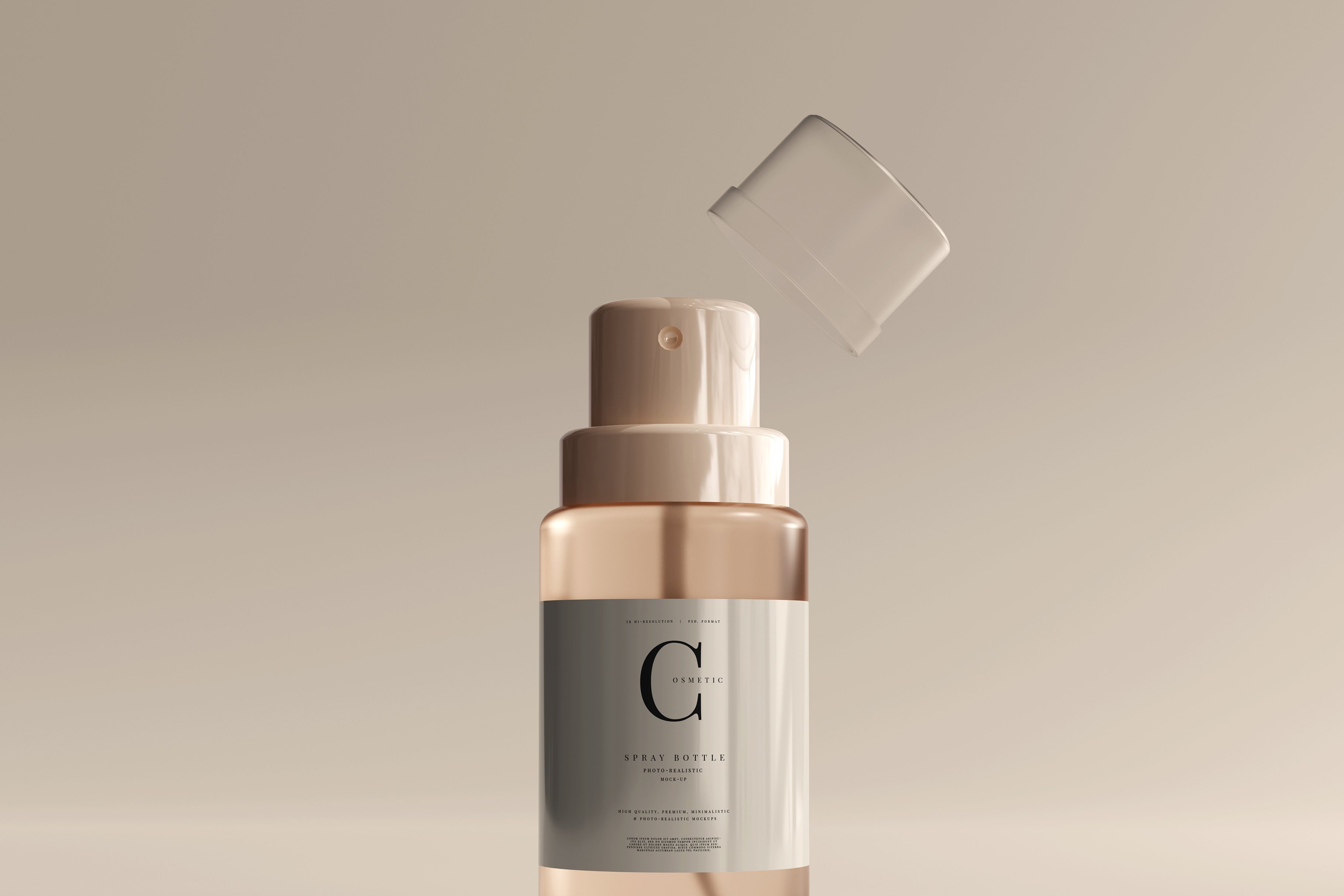 时尚玻璃化妆品喷雾瓶包装纸盒设计展示样机PSD模板素材 Glass Cosmetic Spray Bottle Mockup_img_2