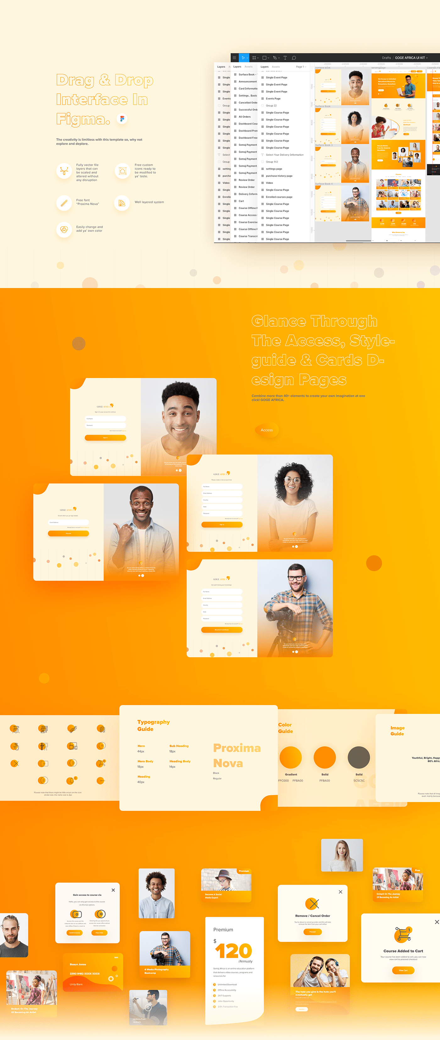 时尚在线电子学习课程网站界面WEB UI套件素材 E-learning UI Kit Figma Template_img_2