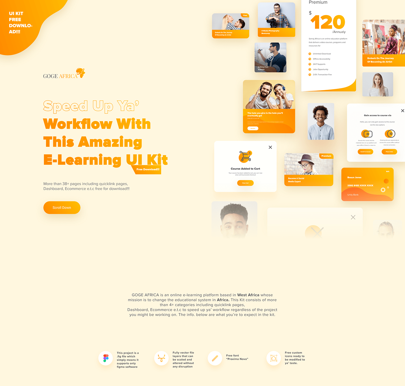 时尚在线电子学习课程网站界面WEB UI套件素材 E-learning UI Kit Figma Template_img_2