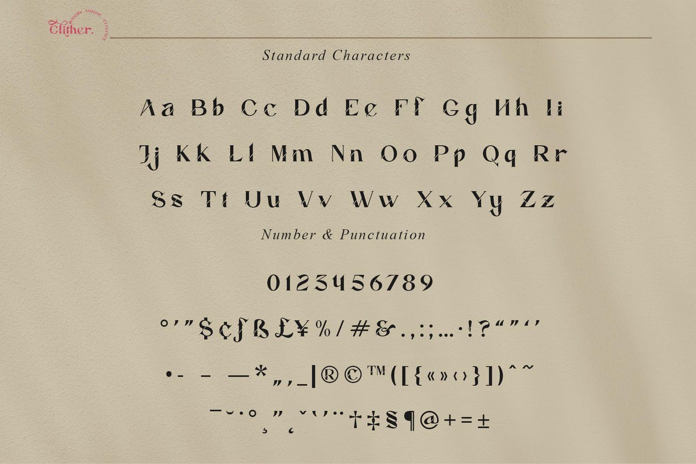 现代优雅杂志海报标题徽标Logo设计衬线英文字体素材 Glither Font_img_2