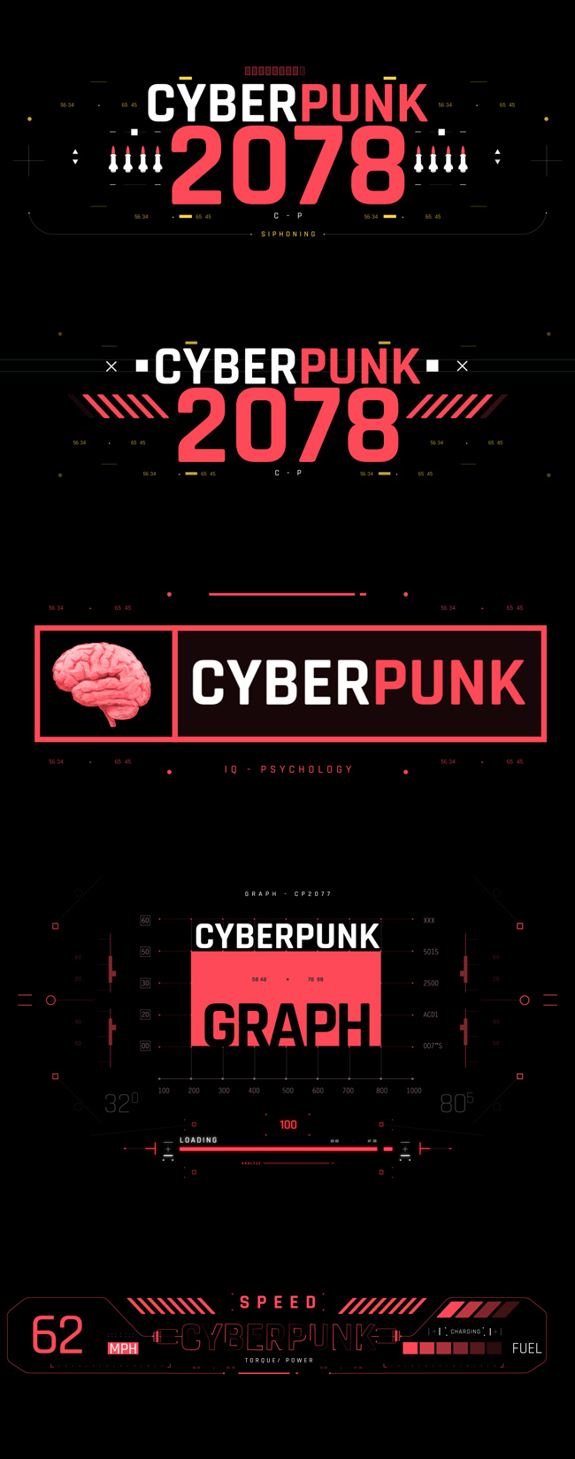 潮流炫酷未来科幻赛博朋克HUD元素UI界面设计AE预设脚本插件素材 Videohive - Cyberpunk HUD UI 500+_img_2