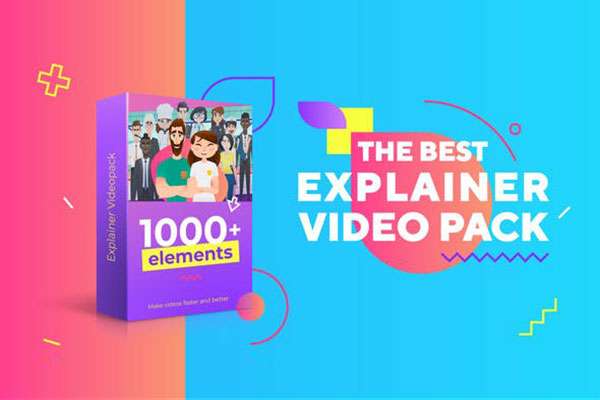 扁平化卡通人物角色动作解说场景MG动画预设AE插件素材 The Best Explainer Video Toolkit_img_2