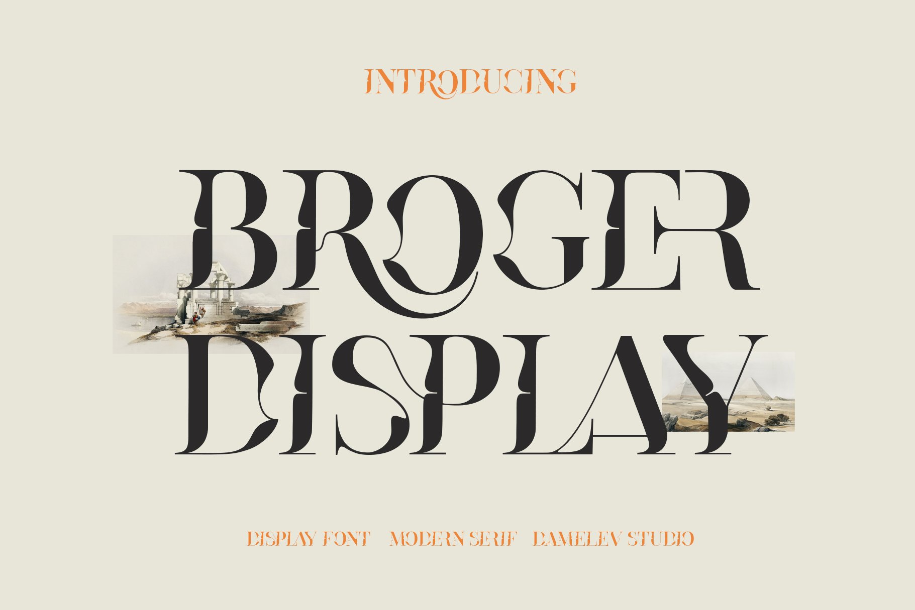 时尚优雅逆反差酸性杂志海报标题Logo衬线英文字体素材 Broger Display_img_2