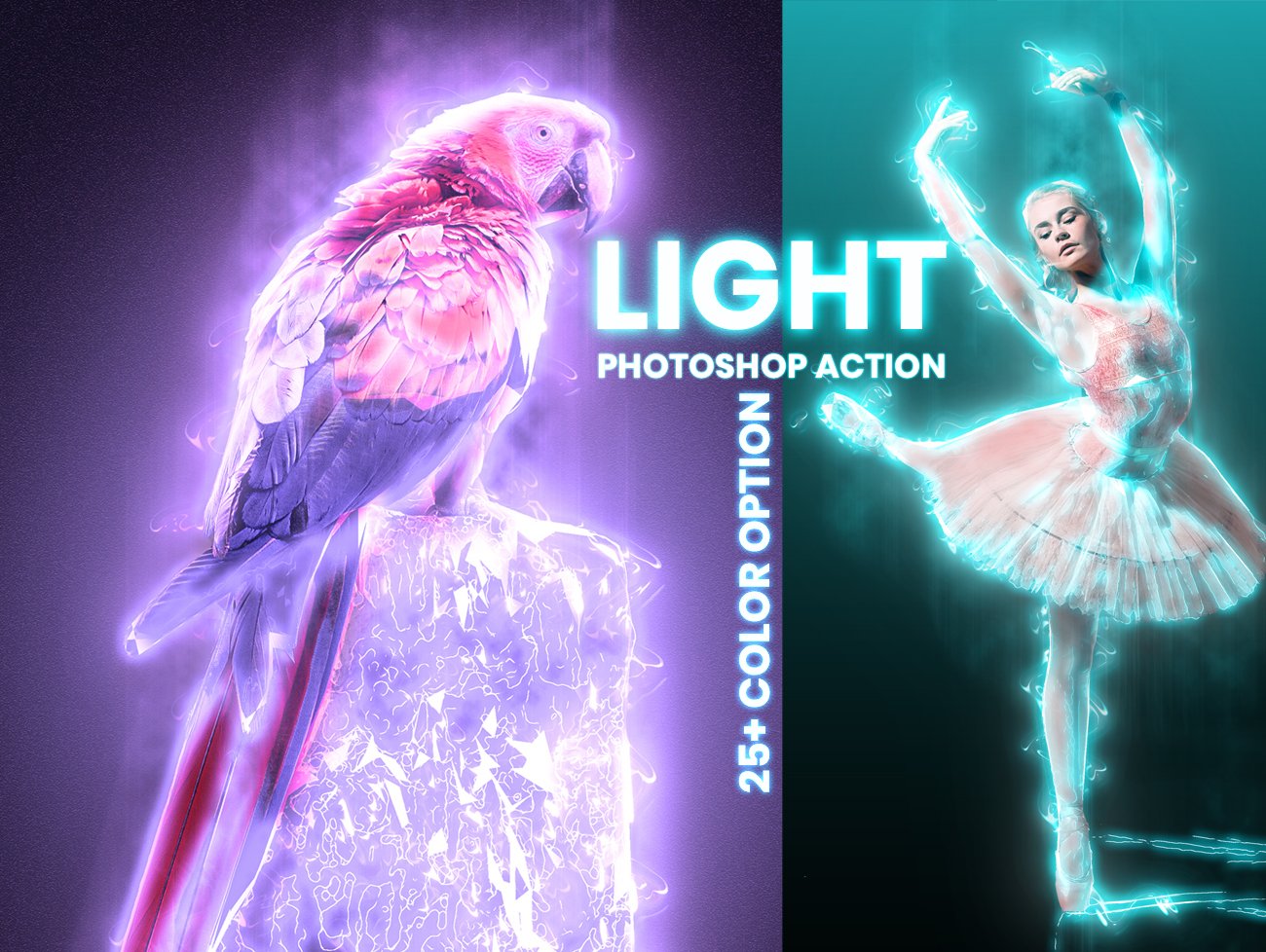 超炫能力发光效果照片处理特效PS动作素材 Light Photoshop Action_img_2